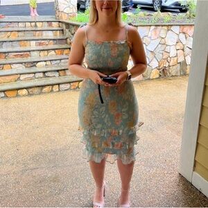 Abercrombie & Fitch tiered smock midi dress